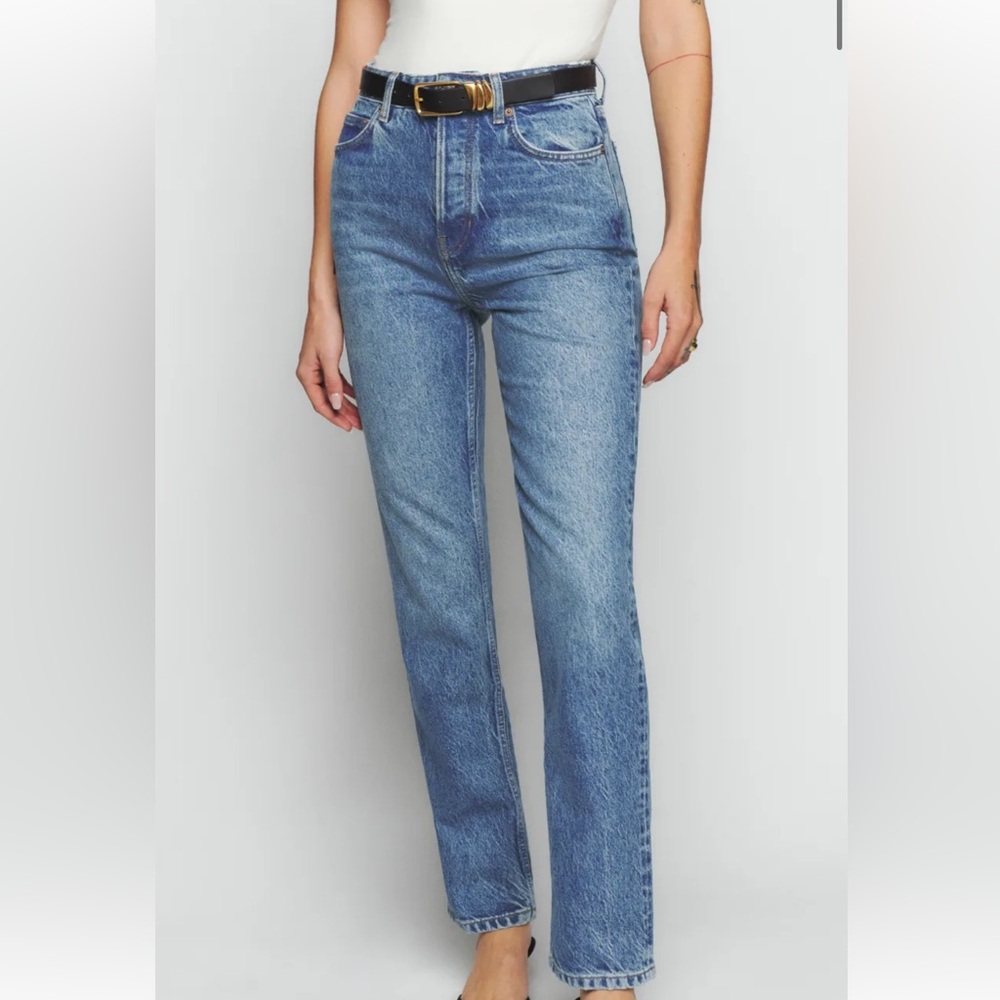 Reformation Cynthia High Rise Straight Cropped, Sz 23